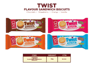 Twist Flavour sandwich Biscuits